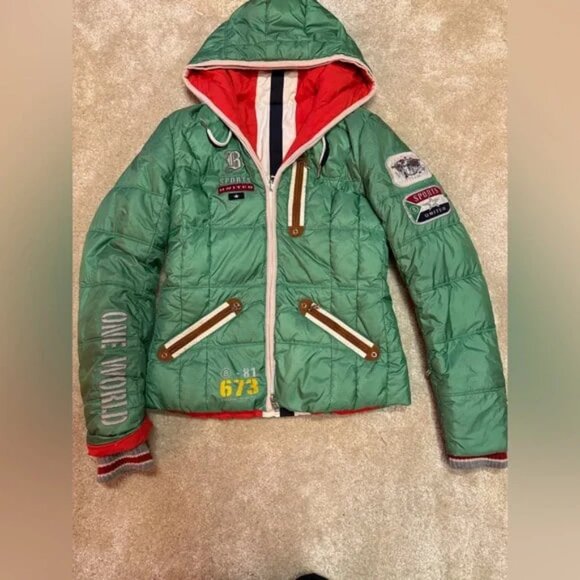 Bogner Jacket and pants reversible green and red sz 4 Bonus: pants bogner sz 2 - Picture 1 of 9